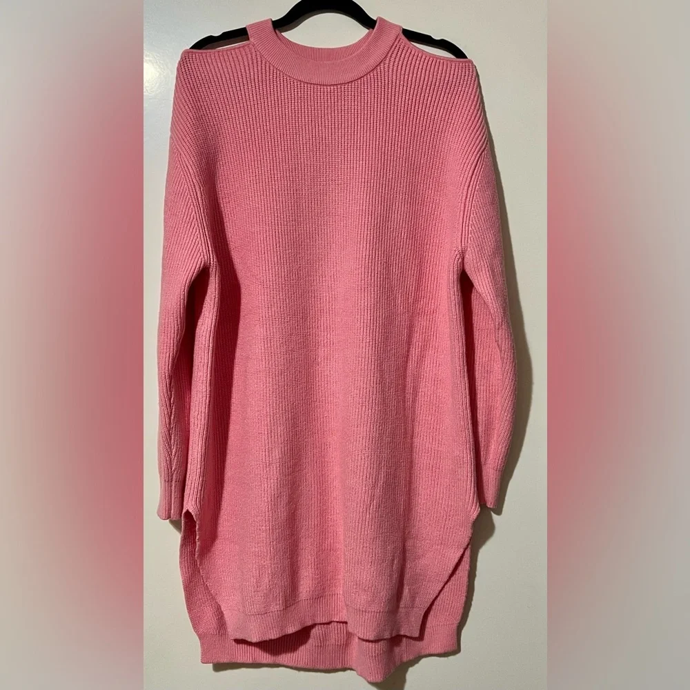 ByEgreis Cold Shoulder Long Sleeve Ribbed Dress - Picture 2 of 5